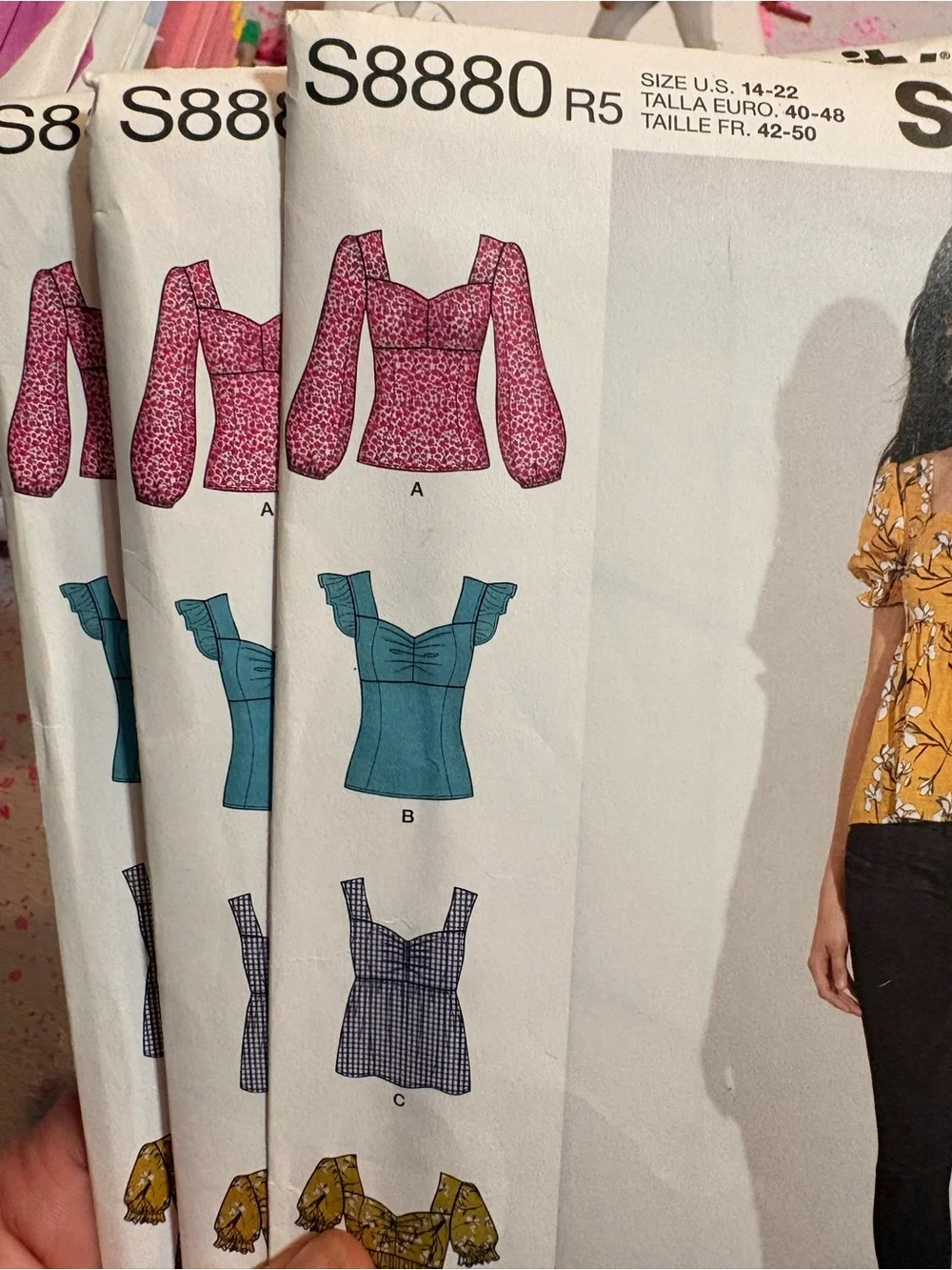 BN UNCUT SIMPLICITY 8880 R5 PLUS SIZE SEWING PATTERNS TOPS